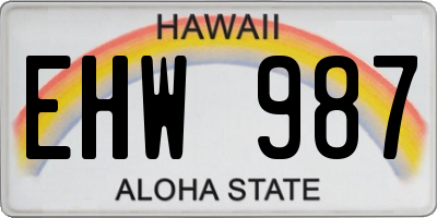 HI license plate EHW987