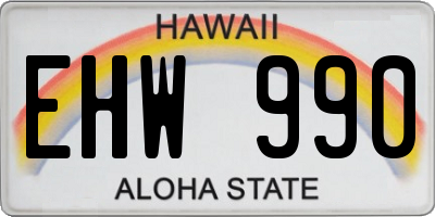 HI license plate EHW990