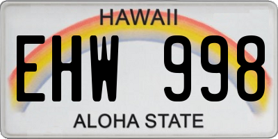 HI license plate EHW998