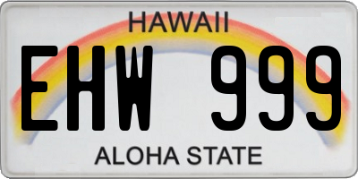 HI license plate EHW999