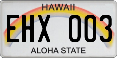 HI license plate EHX003
