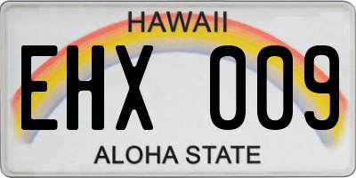 HI license plate EHX009