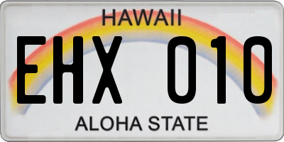 HI license plate EHX010