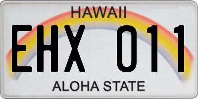 HI license plate EHX011