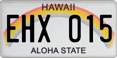 HI license plate EHX015