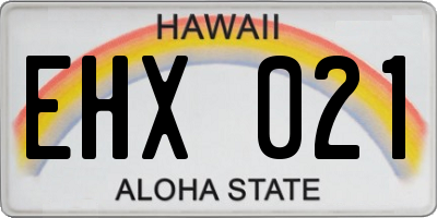 HI license plate EHX021