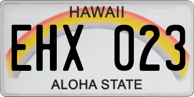 HI license plate EHX023