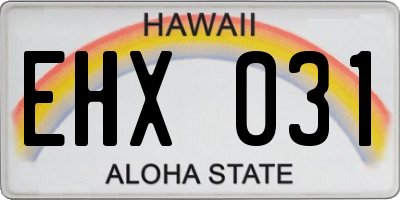 HI license plate EHX031