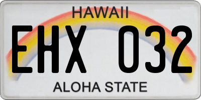 HI license plate EHX032