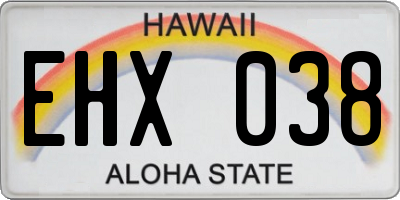 HI license plate EHX038