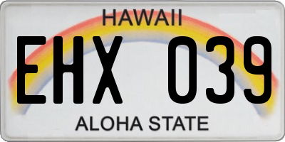 HI license plate EHX039