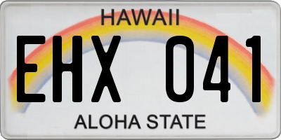 HI license plate EHX041