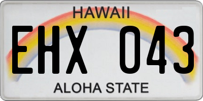 HI license plate EHX043