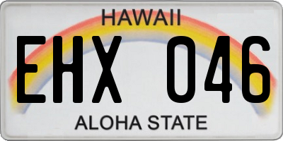 HI license plate EHX046