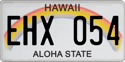 HI license plate EHX054
