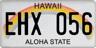 HI license plate EHX056