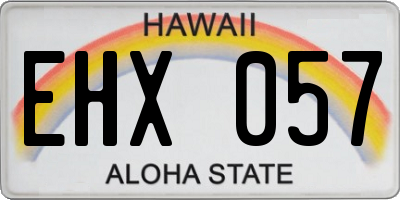 HI license plate EHX057