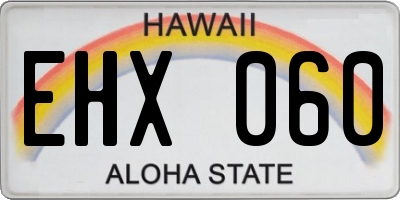 HI license plate EHX060
