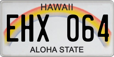 HI license plate EHX064