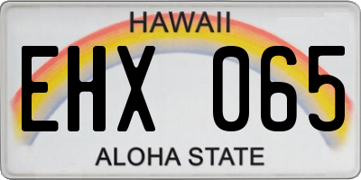 HI license plate EHX065