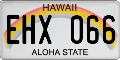 HI license plate EHX066