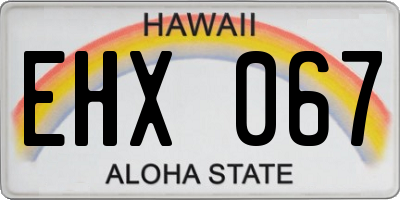 HI license plate EHX067