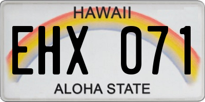 HI license plate EHX071