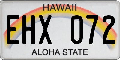 HI license plate EHX072