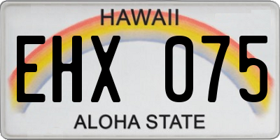 HI license plate EHX075