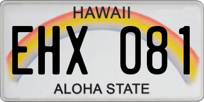 HI license plate EHX081