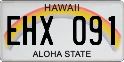 HI license plate EHX091