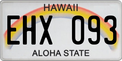 HI license plate EHX093
