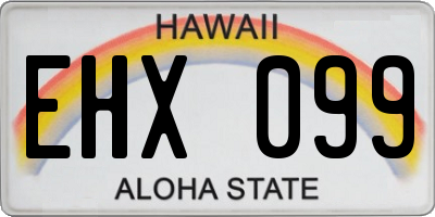 HI license plate EHX099