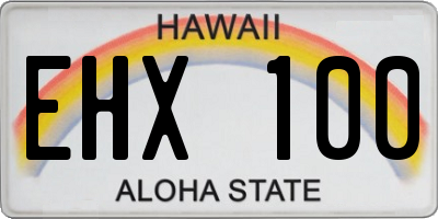 HI license plate EHX100