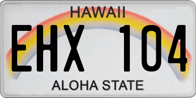 HI license plate EHX104