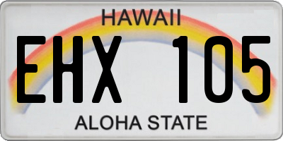 HI license plate EHX105