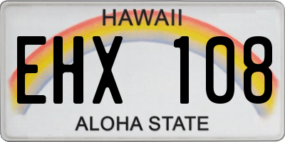 HI license plate EHX108