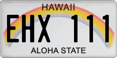 HI license plate EHX111