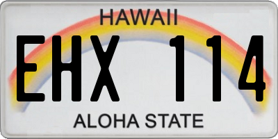 HI license plate EHX114
