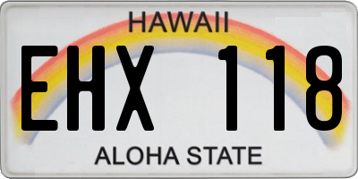 HI license plate EHX118