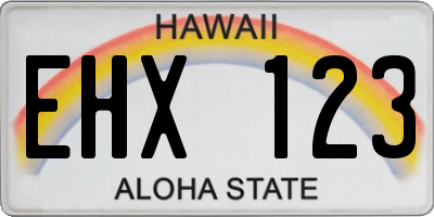 HI license plate EHX123