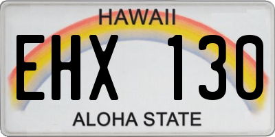 HI license plate EHX130