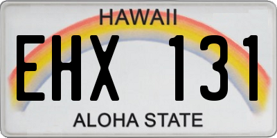 HI license plate EHX131