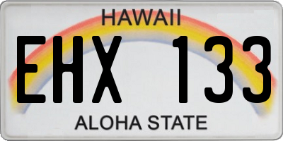 HI license plate EHX133