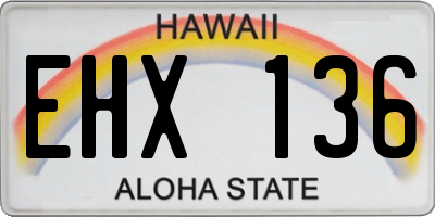 HI license plate EHX136