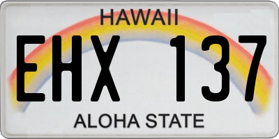 HI license plate EHX137