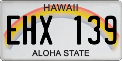 HI license plate EHX139