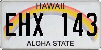 HI license plate EHX143