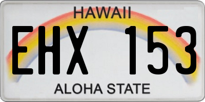 HI license plate EHX153