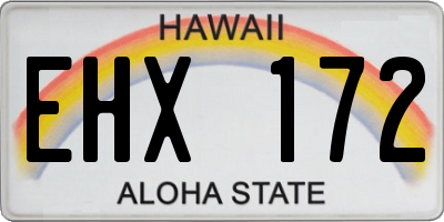 HI license plate EHX172